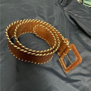 Zara Brown and Cream Braided Belt